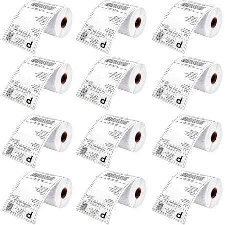 5 Core 4X 6 Thermal Shipping Labels Rolls Premium Quality 12 Rolls (250 Per Paper Roll) / 3000 Easy Peel Sticker Labels DTL12PK